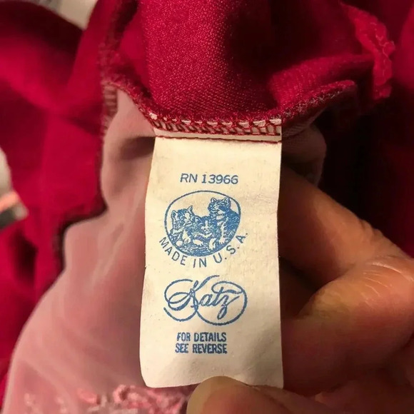 Vintage Katz women Red Full Zip Maxi nightgown Robe  size M Pockets - Picture 2 of 12